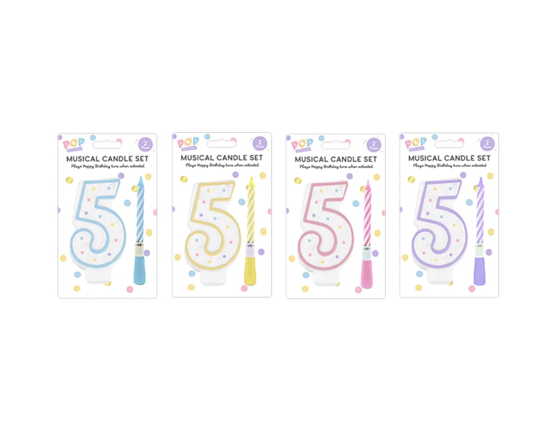 Wholesale Pastel Musical Birthday Candle Set