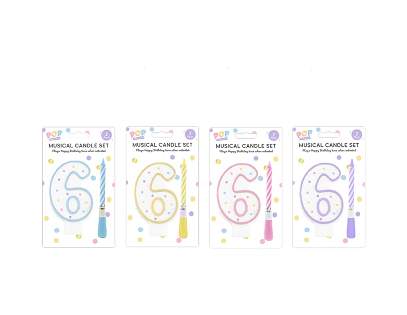 Wholesale Pastel Musical Birthday Candle Set