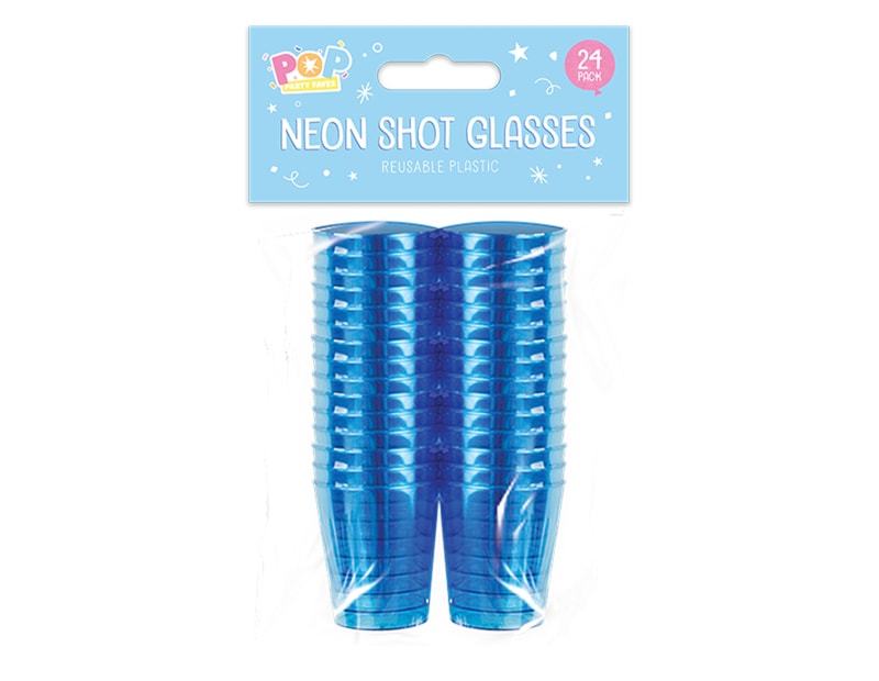 Wholesale Neon Shot Glasses 24pk