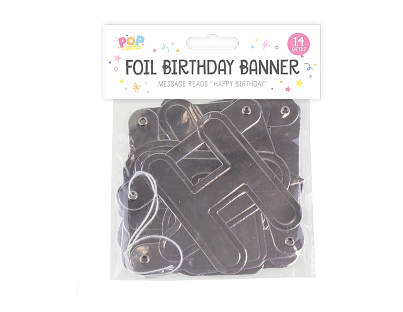 Wholesale Metallic Happy Birthday Foil Banner 1.4M | Gem imports Ltd