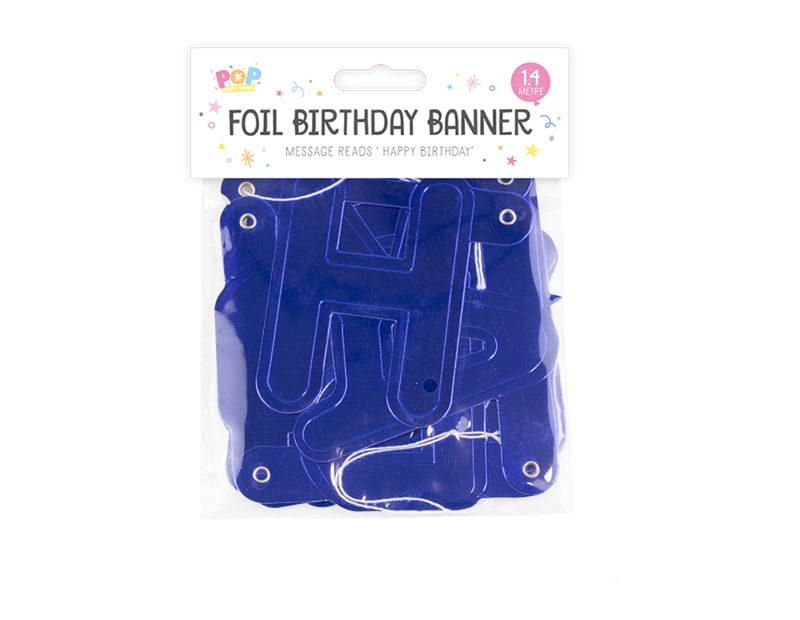 Wholesale Metallic Happy Birthday Foil Banner 1.4M | Gem imports Ltd