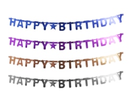 Wholesale Metallic Happy Birthday Foil Banner 1.4M | Gem imports Ltd