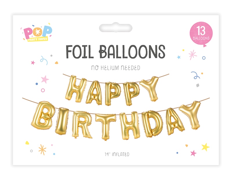 Wholesale Metallic Happy Birthday Foil Balloons