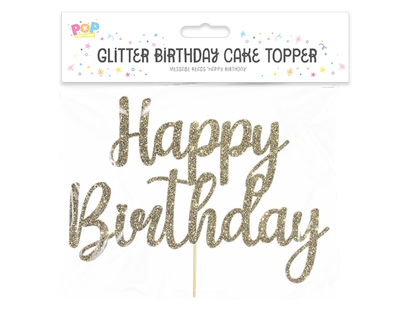 Wholesale Glitter Happy Birthday Cake Topper