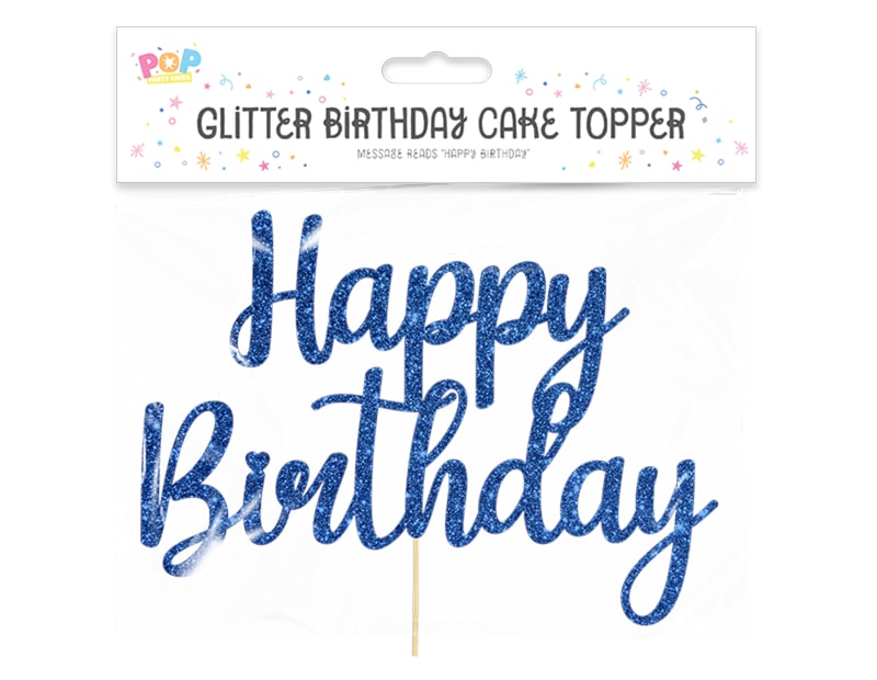 Wholesale Glitter Happy Birthday Cake Topper