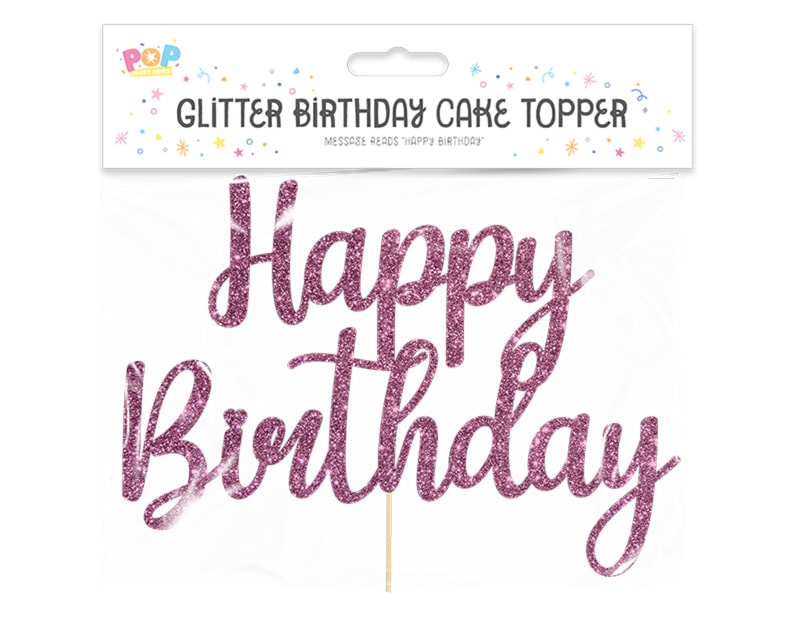 Wholesale Glitter Happy Birthday Cake Topper