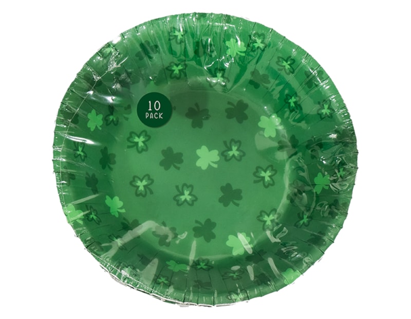 Wholesale St. Patricks Day paper plates 22.5cm 10pk| Gem imports Ltd