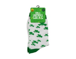 Wholesale St Patricks Day Girls shamrock socks