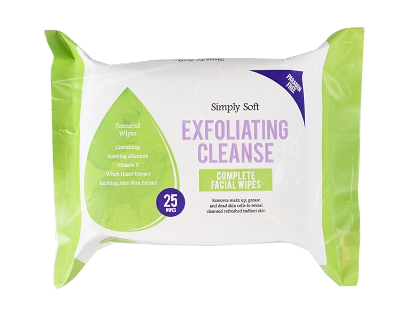 Exfoliating Cleanse Facial Wipes - 25 Pack