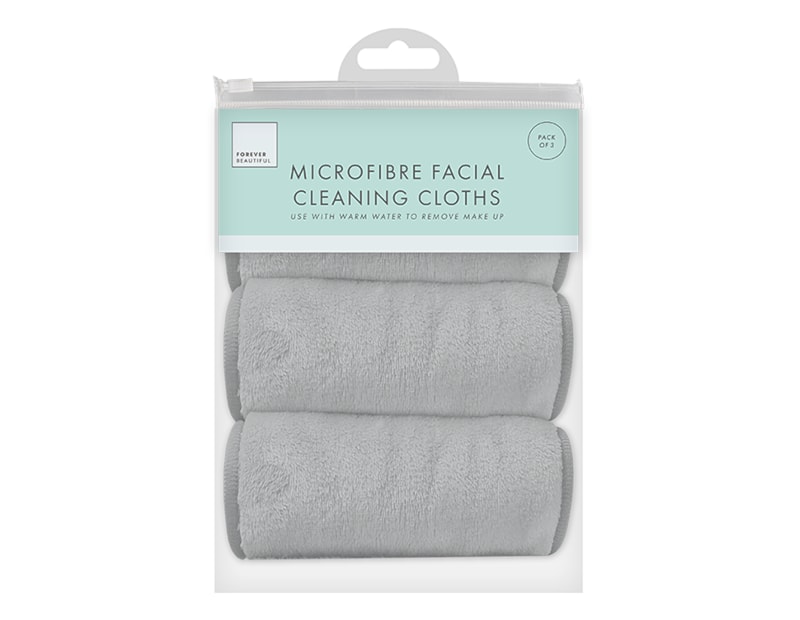 Wholesale Microfibre Facial Cleansing Cloths 3pk