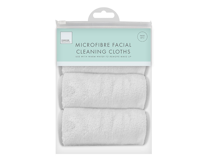 Wholesale Microfibre Facial Cleansing Cloths 3pk