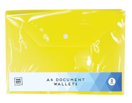 A4 Document Wallets - 2 Pack