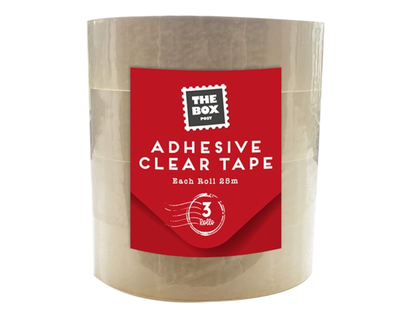 Wholesale Clear Adhesive Tape 3pk 25m