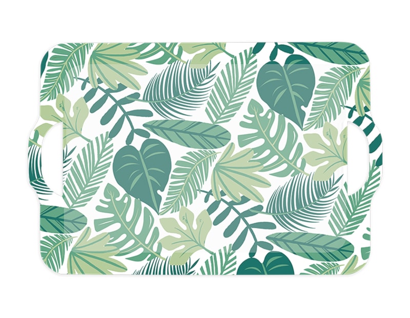 Summer Party Leaf Bamboo Serving Tray 39.5cm x 29.5cm