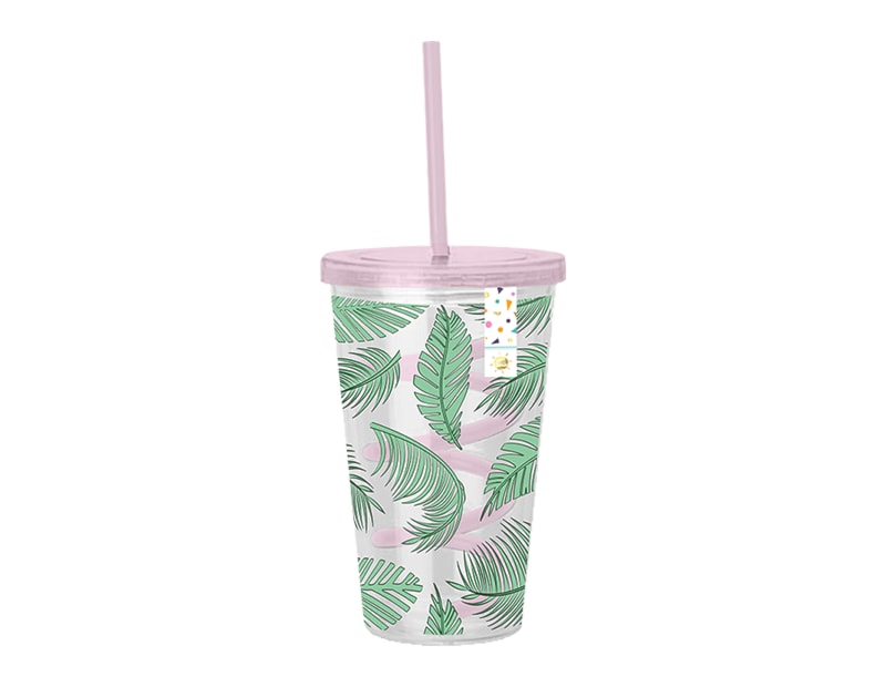 Wholesale Summer Party Leaf Cup & Swirly Straw