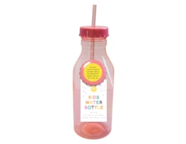 Kid's Water Bottle With Swirly Straw 550ml