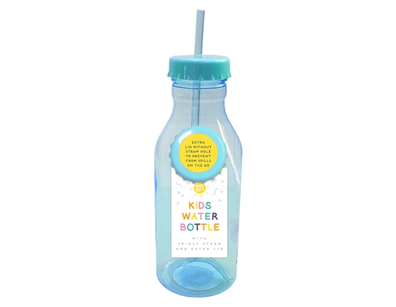 Kid's Water Bottle With Swirly Straw 550ml