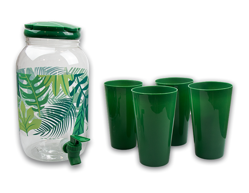 Wholesale Summer Party Leaf Drinks Dispenser with Tumblers