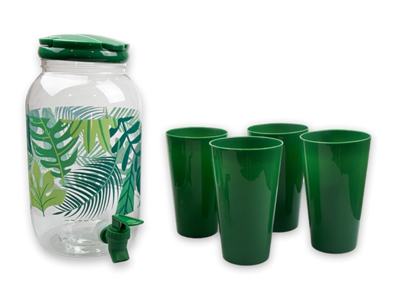 Wholesale Summer Party Leaf Drinks Dispenser with Tumblers