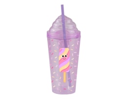 Ice Cream Double Wall Tumbler With Straw