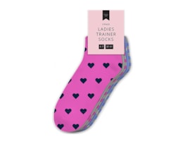 Wholesale Ladies Printed Trainer Socks 5pk