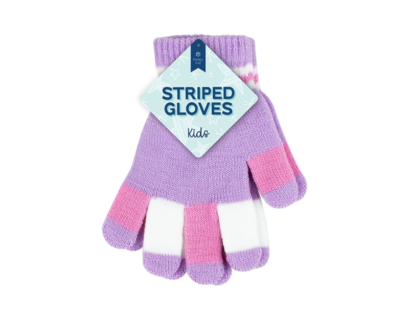 Kids Striped Magic Gloves