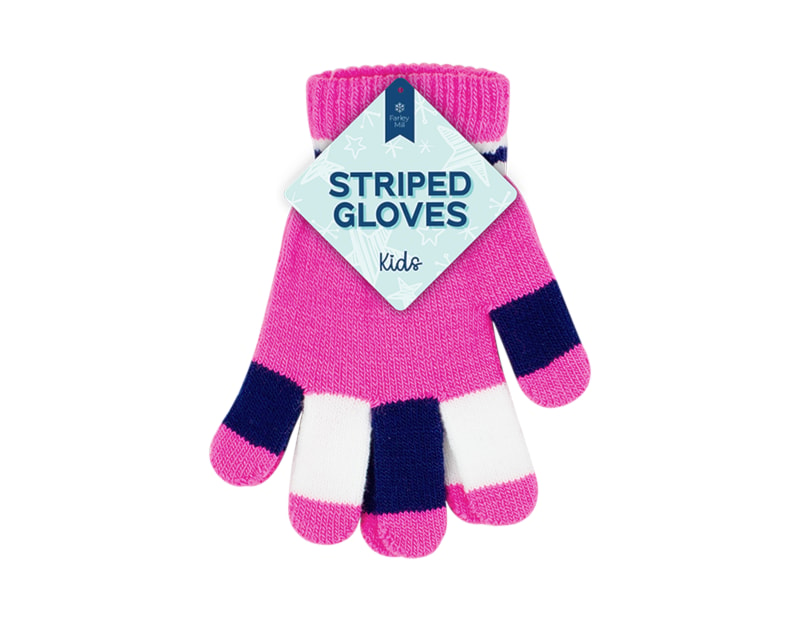 Wholesale Kids Striped Magic Gloves