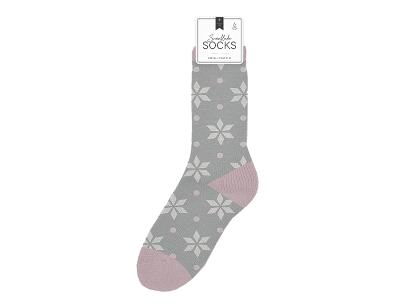 Wholesale Ladies Snowflake Thermal Socks