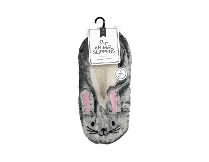 Wholesale Ladies Sherpa Animal Slippers