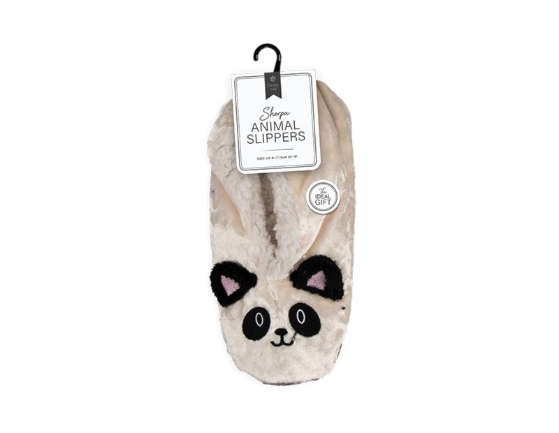 Wholesale Ladies Sherpa Animal Slippers