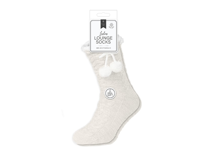 Wholesale Chenille Cable Lounge Socks with Grippers