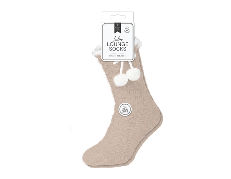 Wholesale Chenille Cable Lounge Socks with Grippers