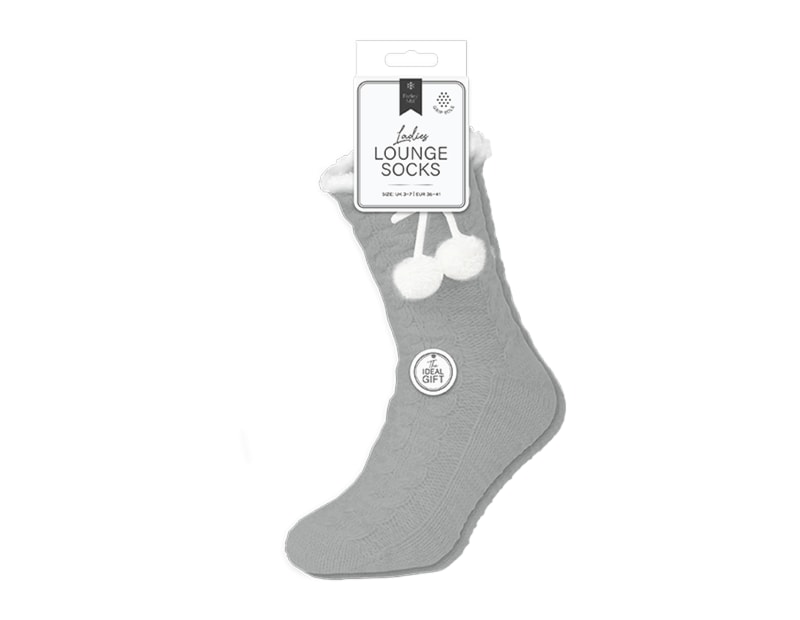 Wholesale Chenille Cable Lounge Socks with Grippers