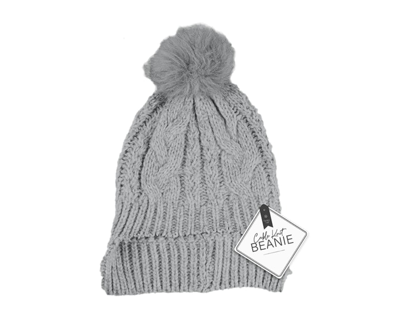 Wholesale Cable Knit Hat with Pom Pom