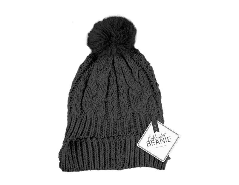 Wholesale Cable Knit Hat with Pom Pom