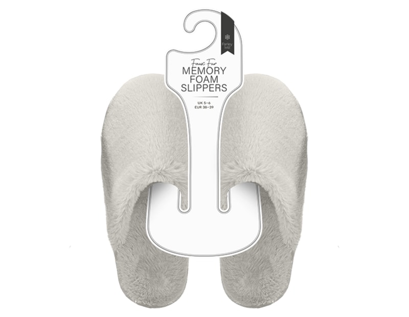 Wholesale Faux Fur Memory Foam Slippers