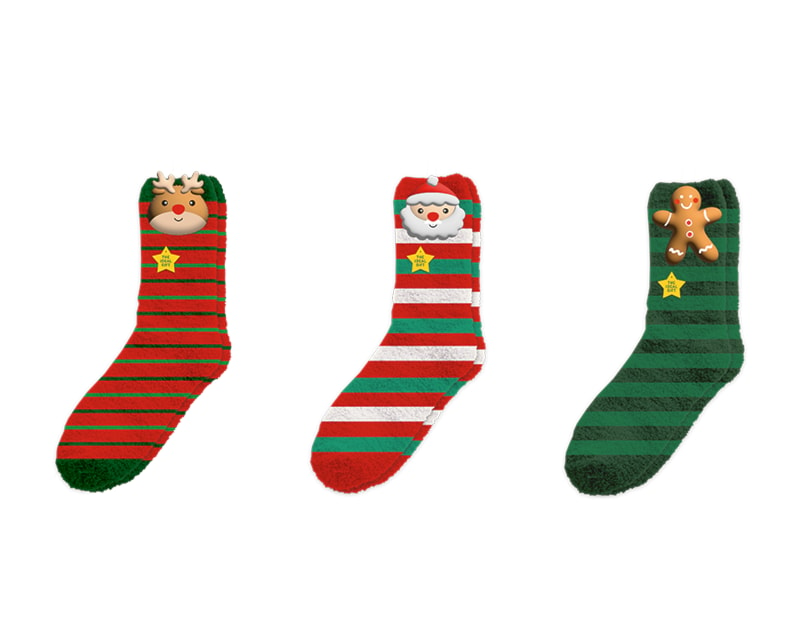 Wholesale Ladies Novelty Christmas Socks 3pk