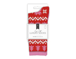 Wholesale Ladies Printed Luxury Socks 2pk