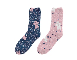 Wholesale Ladies Printed Soft Slouch Socks 2pk