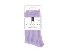 Wholesale Ladies Plain Chenille Ribbed Slouch Socks 2pk