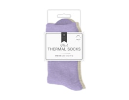 Wholesale Ladies Plain Marl Thermal Socks 2pk