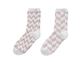 Wholesale Ladies Printed Cosy Socks 2pk