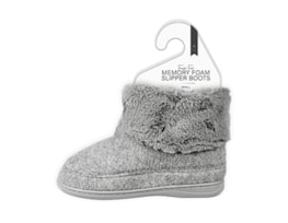 Wholesale Ladies Faux Fur Lined Memory Foam Slipper Boots