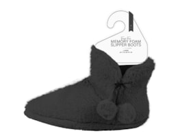 Wholesale Ladies Faux Fur Memory Foam Slipper Boots