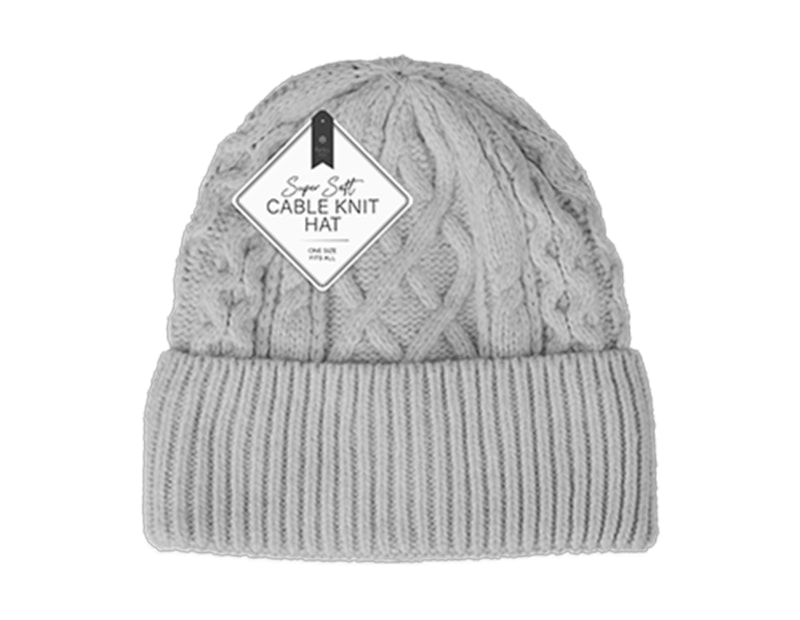 Wholesale Ladies Super Soft Cable Knit Hat