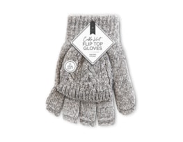 Wholesale Ladies Cable Knit Flip Top Gloves