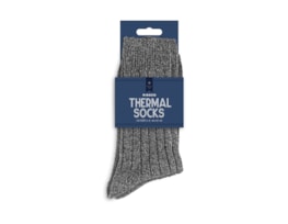 Wholesale Men's Plain Ribbed Thermal Socks with Wool 2pk