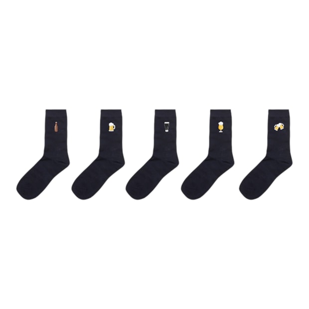 Wholesale Mens Embroidered Socks 5pk