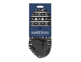 Wholesale Men's Pattern Knitted Cable Slipper Socks with Cuff