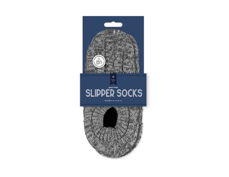 Wholesale Mens Marl Knitted Slipper Socks